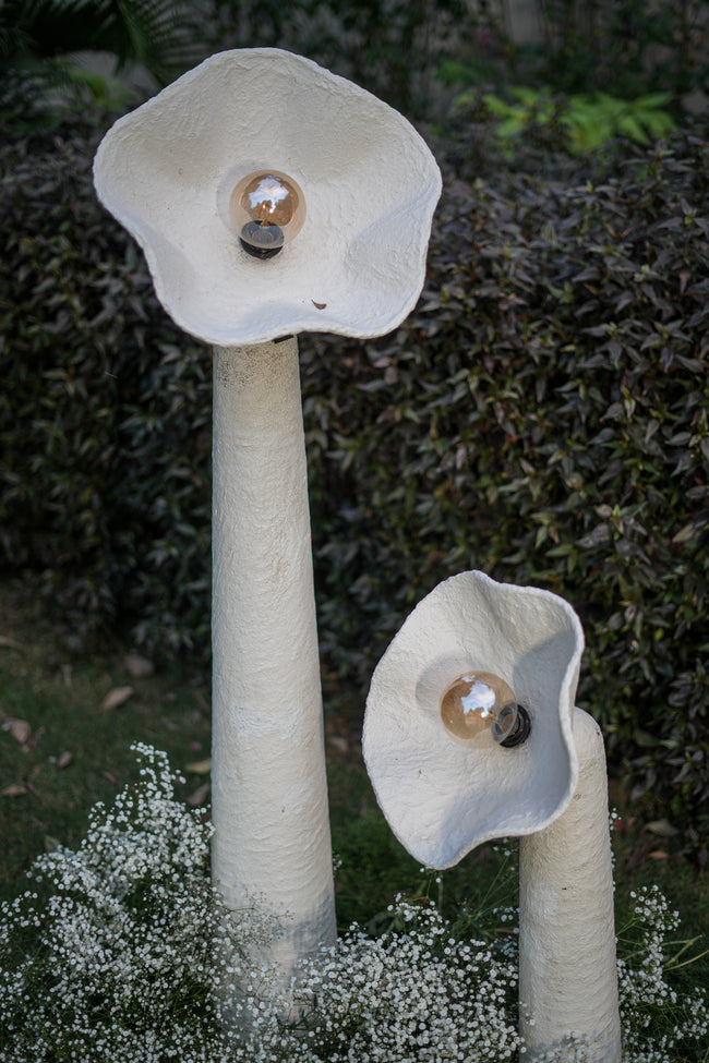 Bloom Paper Mache Floor Lamps - White