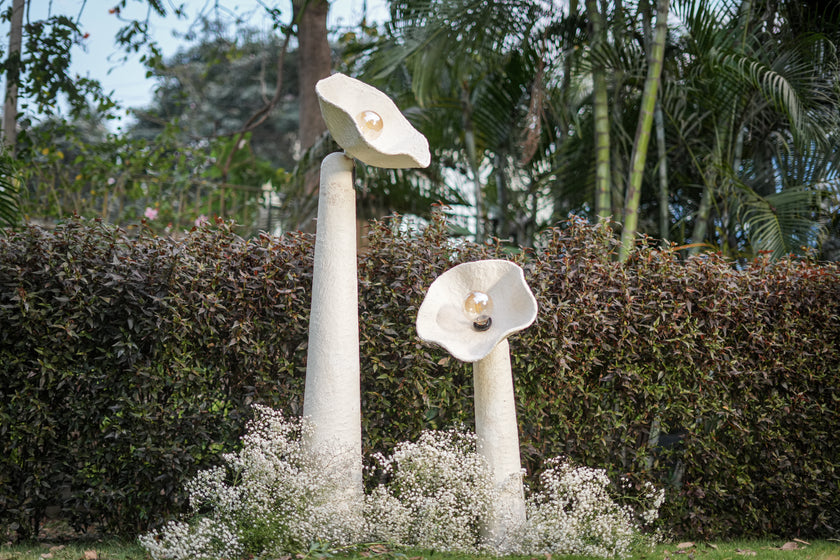Bloom Paper Mache Floor Lamps - White