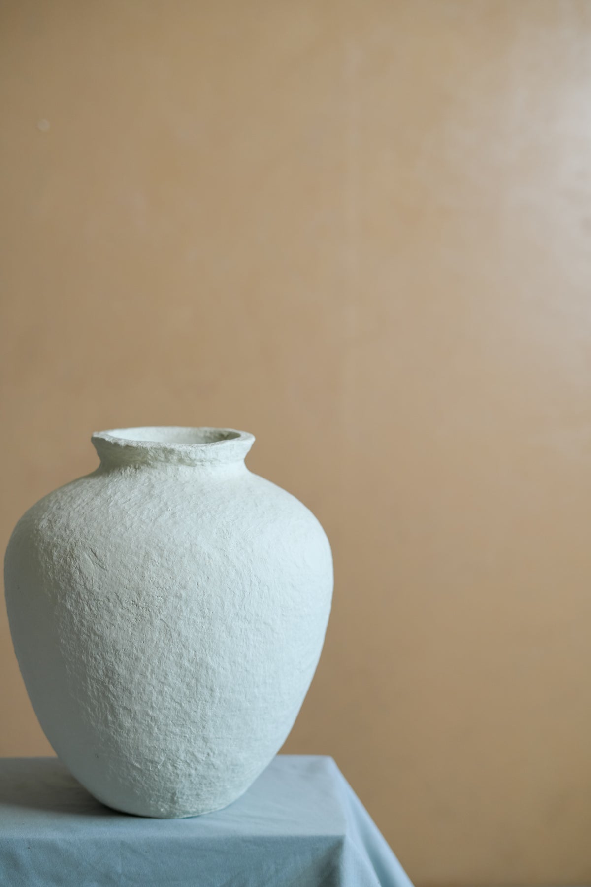 Ivory Form Paper Mache Vase