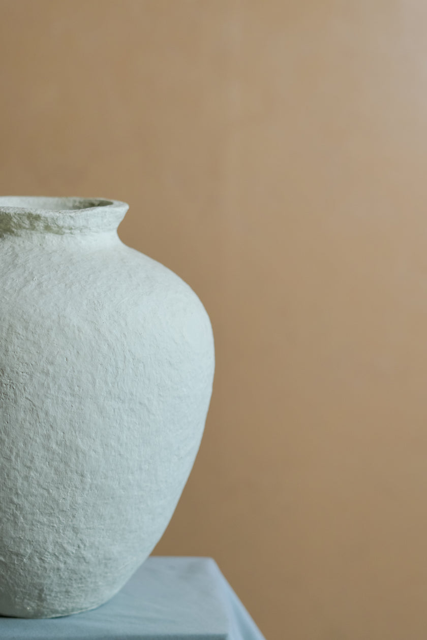 Ivory Form Paper Mache Vase