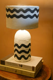 Noir Wave Paper Mache  Table Lamp