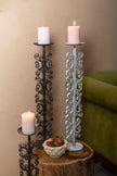 Ornate Scroll Iron Candle Stand