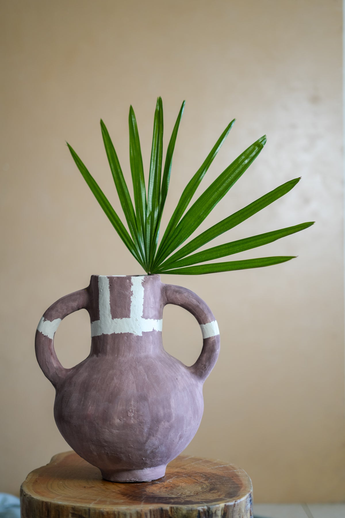 Terra Stripe Dual Handle Vase