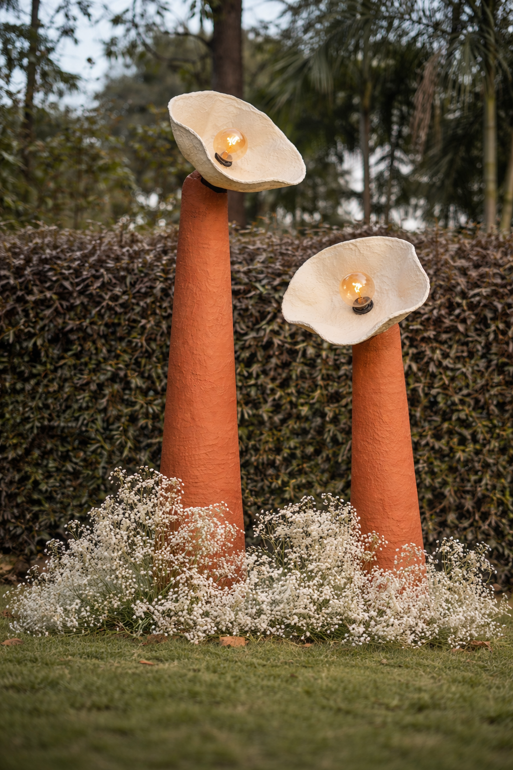 Bloom Paper Mache Floor Lamp - Terra