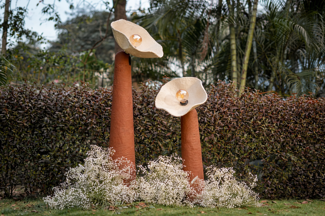 Bloom Paper Mache Floor Lamp - Terra
