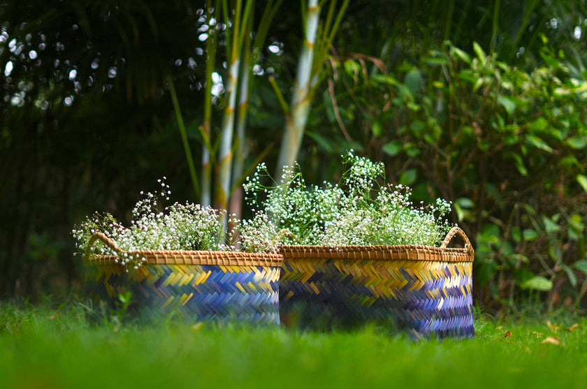 Indigo Weave Storage Basket
