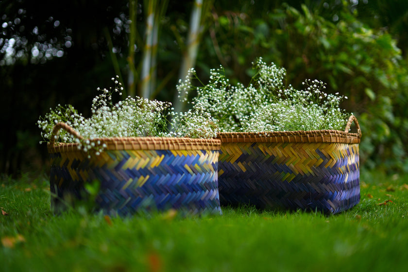 Indigo Weave Storage Basket