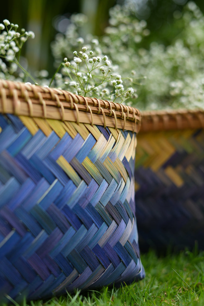 Indigo Weave Storage Basket