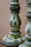 Sage Tribal Art Vintage Candle Stand Set