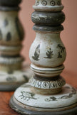 Sage Tribal Art Vintage Candle Stand Set